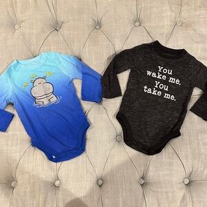 Garanimals Blue and Black Bodysuit Set